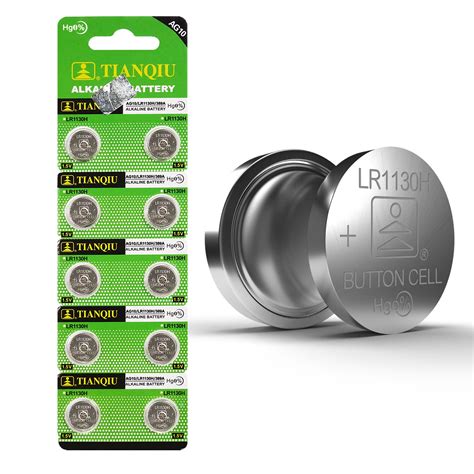 Tianqiu LR43 Battery (AG12/386A Battery), Alkaline Button Cell, Tear ...