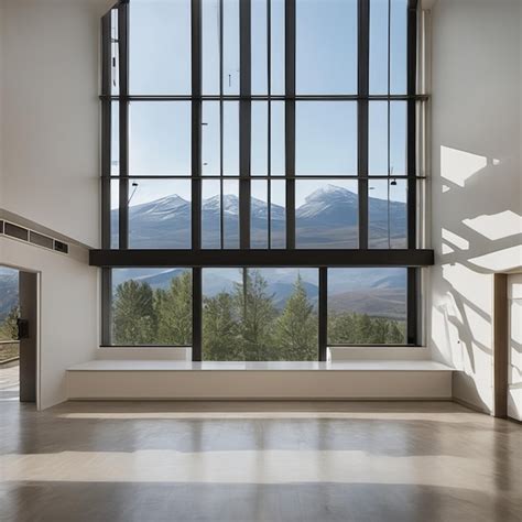 Premium AI Image | Mountain view in modern house window