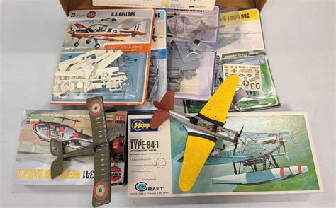 Group Of Model Airplane Kits, Parts