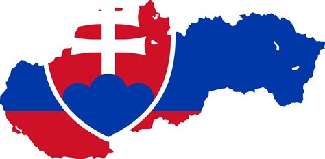 Slovensko vlajka mapa - Mapa Slovenska vlajka (Východná Európa - Európa)