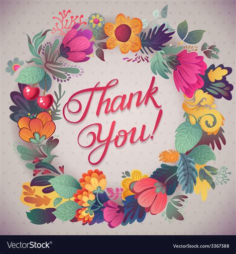 Thank you card in bright colors Royalty Free Vector Image