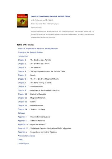 Electrical Properties of Materials : Free Download, Borrow, and ...