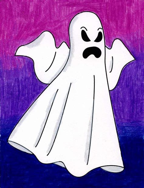 Easy How to Draw a Ghost Tutorial and Ghost Coloring Page | Cuentos ...