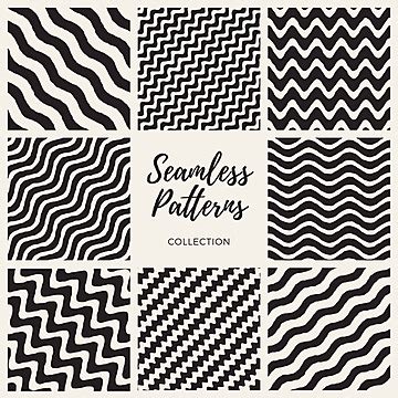 Collection Of Handdrawn Wavy Lines Patterns In A Seamless Vector Format ...