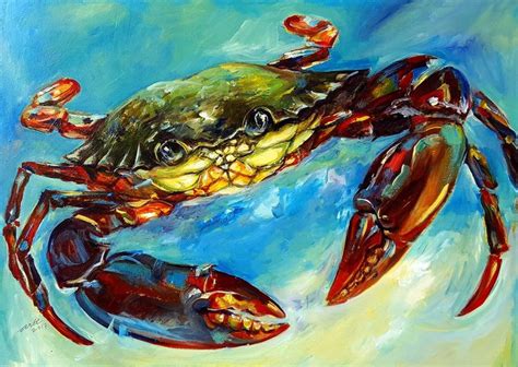 Green Crab by Arti Chauhan Acrylic painting “ An European green crab painted in expressive style ...