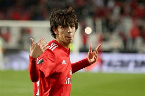 Benfica's Portuguese forward Joao Felix celebrates after scoring a ...