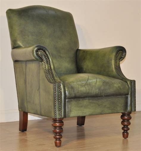 Green Leather Armchair – Flower Love