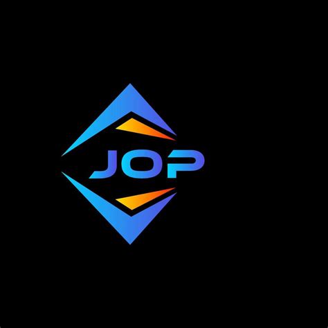 JOP abstract technology logo design on Black background. JOP creative initials letter logo ...