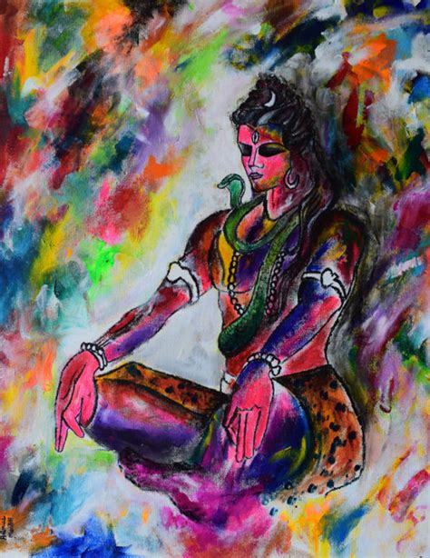 Shiva-The Adiyogi, Painting by Aatmica Ojha | Artmajeur