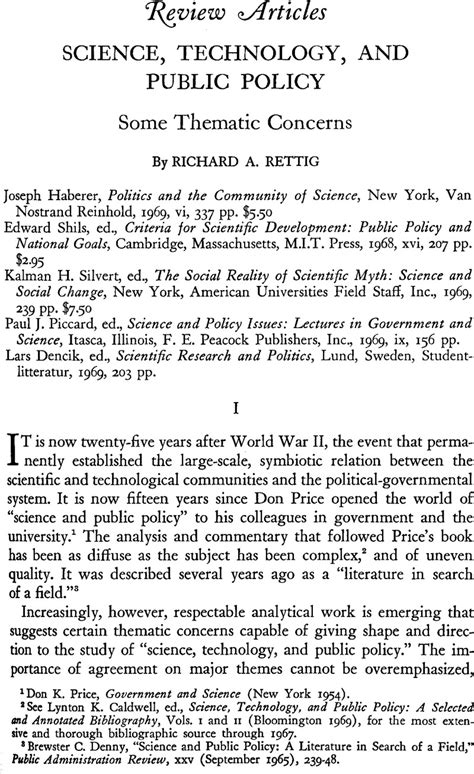 Science, Technology, and Public Policy: Some Thematic Concerns | World Politics | Cambridge Core