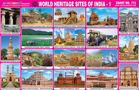 Spectrum Educational Charts: Chart 713 - World Heritage Sites of India - 1