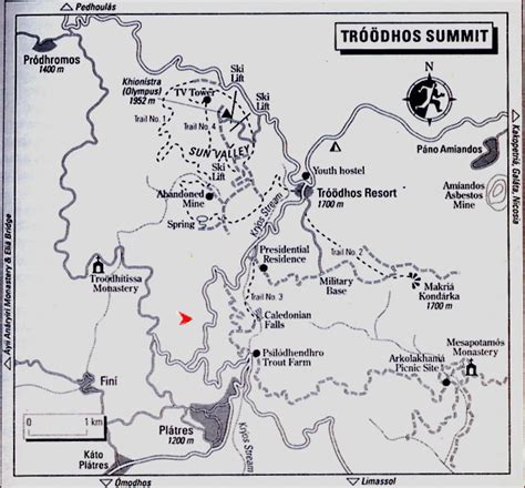 Troodos mountain map