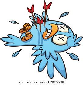 Cartoon Dead Blue Bird Vector Illustration Stock Vector (Royalty Free) 113922928 | Shutterstock