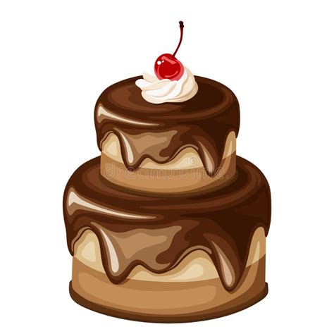 Chocolate Cake. Vector Illustration. Stock Vector - Illustration of background, beige: 55223747