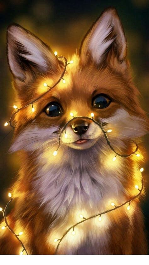 Cute fox in string lights | Nadide hayvanlar, Hayvan yavrusu, Hayvan