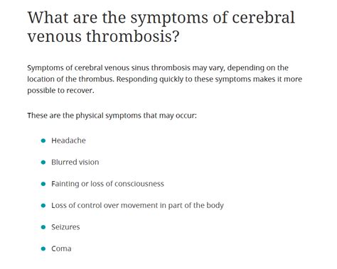 Symptoms of rare blood clot associated with J&J vaccine, Cerebral Venous Sinus Thrombosis | WHNT ...