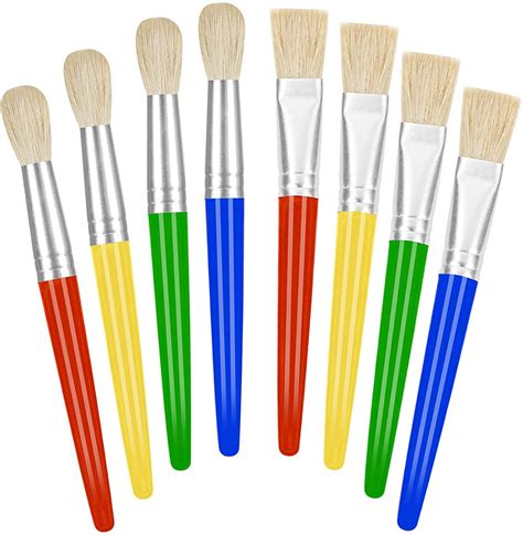Paint Brushes for Kids, Washable Chubby Toddler Paint Brushes Kids Paint Brushes Easy to Clean ...