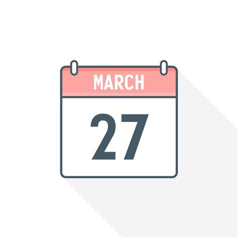 27th March calendar icon. March 27 calendar Date Month icon vector illustrator 17188122 Vector ...