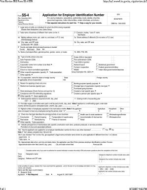 Ein ss4 fillable form - Fill Out and Sign Printable PDF Template | SignNow