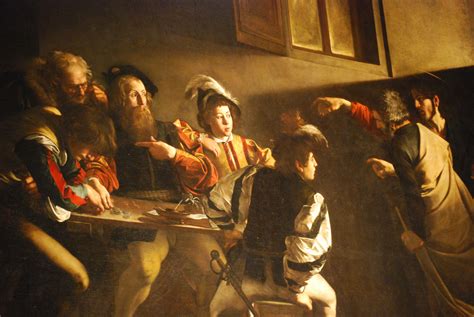 Caravaggio's painting of "The Calling of St. Matthew" Beautiful | Caravaggio, Caravaggio ...