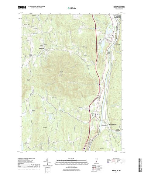 MyTopo Windsor, Vermont USGS Quad Topo Map