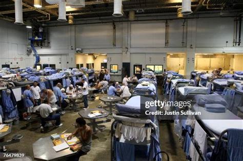 Inmates at the Mule Creek State Prison interact in a gymnasium that... News Photo - Getty Images