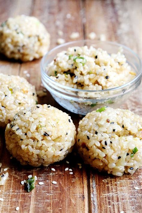 Fried Sticky Rice Balls with Toasted Sesame and Scallions - Grains and ...