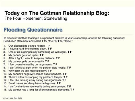 The Four Horsemen: Stonewalling | Gottman, Relationship therapy ...