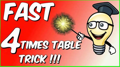 Fast 4 Times Table trick - The Brick Method - YouTube