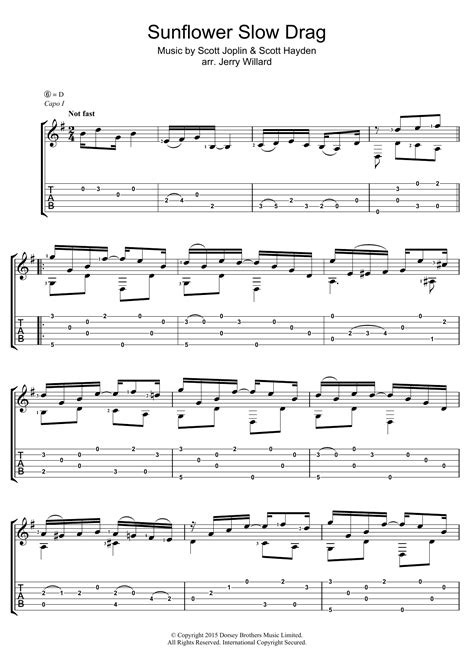 Sunflower Slow Drag by Scott Joplin - Guitar Tab - Guitar Instructor