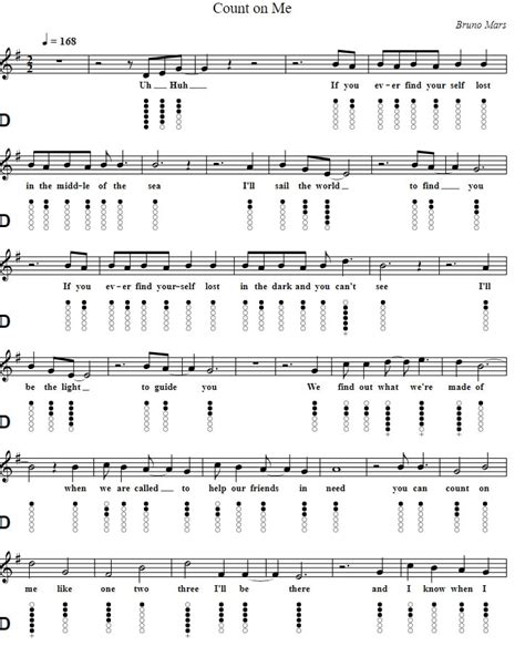 Count On Me Bruno Mars Easy Piano Keyboard Letter Notes - Irish folk songs