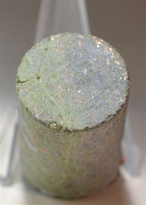 Rock Core Sample Containing Bright Copper from Upper Peninsula