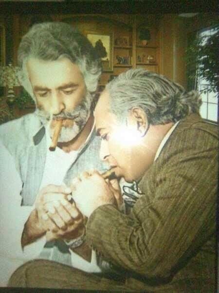 Nawab Akbar Shahbaz Khan Bugti with Zulfikar Ali Bhutto smoking cigars. : r/pakistan