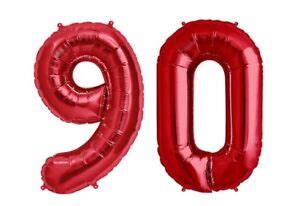 Giant 40" 90 Hot Red Number Balloons 90th Birthday Anniversary Foil Float Helium | eBay