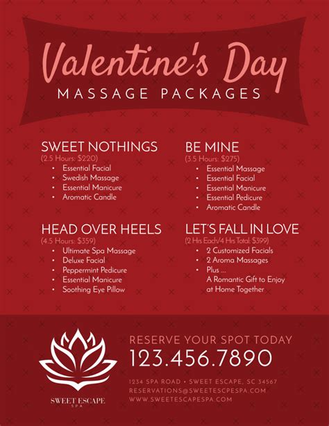 Valentine's Day Massage Packages Flyer Template