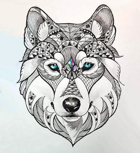 Beautiful Wolf Head Tattoo Design