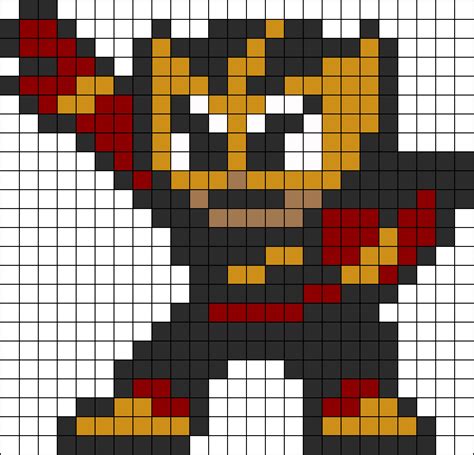 Elecman Megaman Kandi Pattern | Perler bead art, Perler patterns, Pixel art