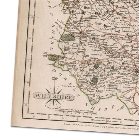 Old Wiltshire Map 1787 Antique English County Map of - Etsy UK