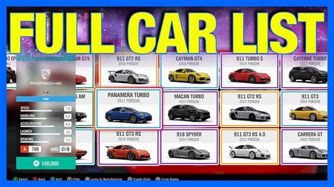 Forza Horizon 4 : FULL CAR LIST + DLC CARS!!! - YouTube