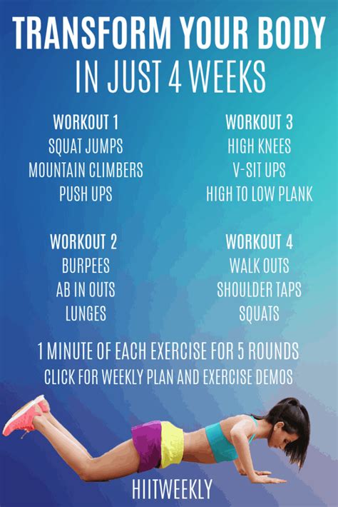 4 Week Workout Plan For Beginners | No Equipment Needed | HIIT WEEKLY