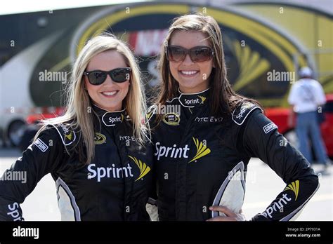 The Sprint Cup Girls pose in the garage area at the Daytona International Speedway on February ...