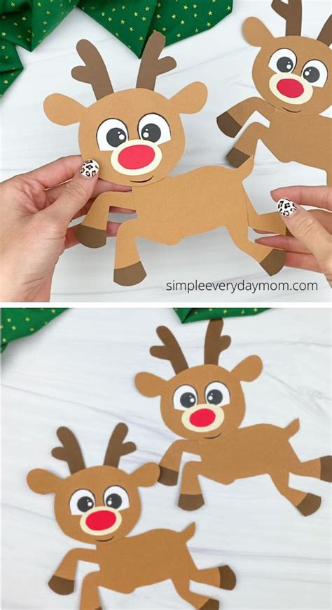 Paper Rudolph The Reindeer Craft For Kids [Free Template Included ...