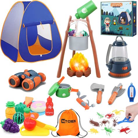 Amazon.com: MITCIEN Kids Camping Toys Set with Tent,Camping Toys for Kids, Outdoor Camping Toys ...