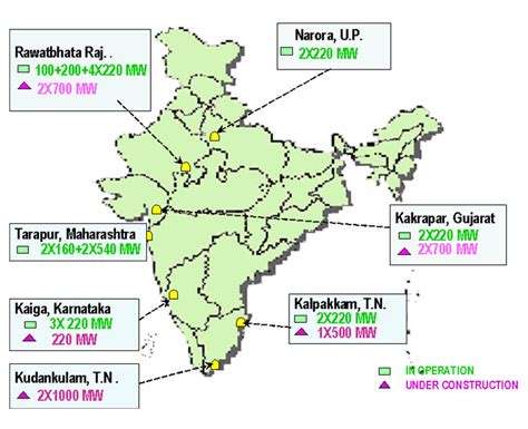 Nuclear Power Plant Map Of India