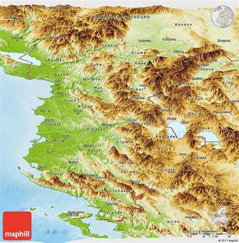 Albania Physical Map