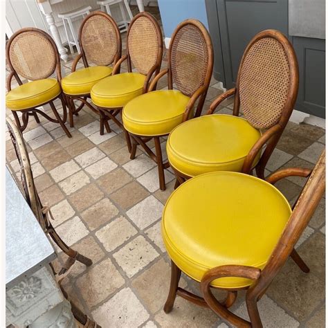 Brown Jordan P Frankl Style Rattan Dining Chairs - AptDeco