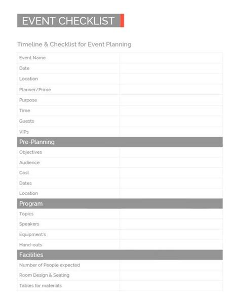 20 Event Planning Checklist Template Microsoft