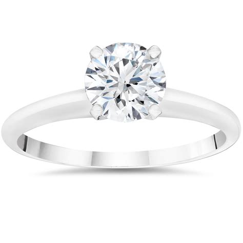 3/4ct Lab Created Round Diamond Solitaire Engagement Ring 14k White Gold | eBay