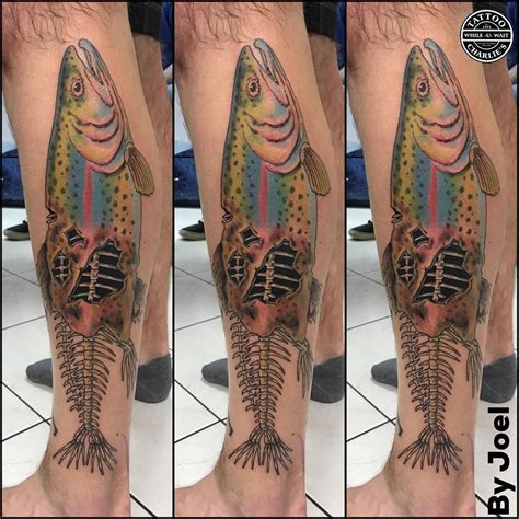 Rainbow trout tattoo by JOEL, Tattoo Charlie’s Preston Hwy. stop in and see him for your next ...