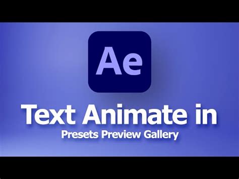 After Effects Text Animation Presets Preview , Animate In